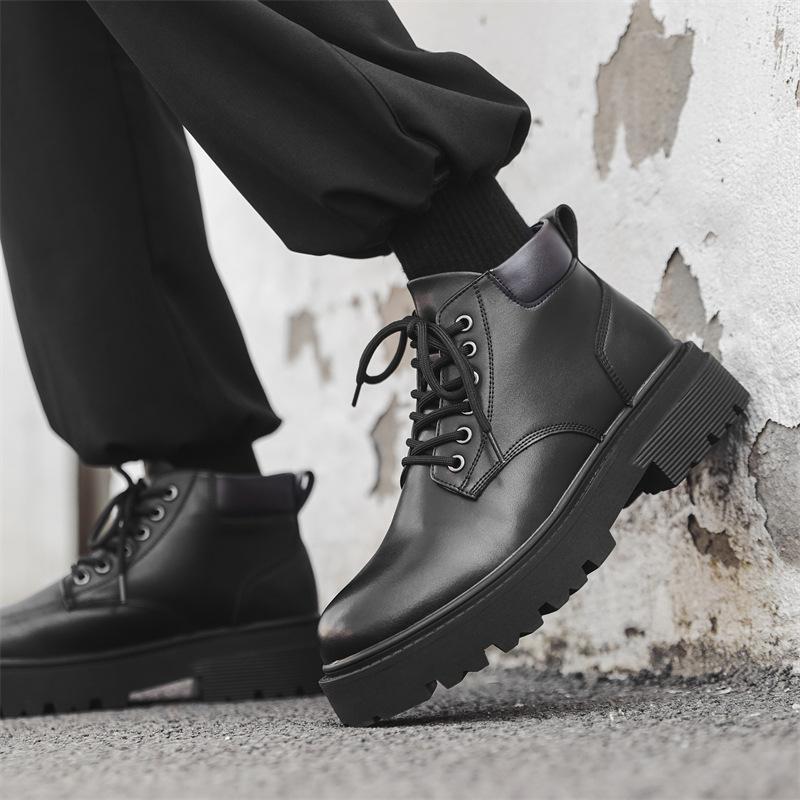 European Station Classic Yellow Boots Men'S Thick-Soled British Style Martin Boots High-Top Tooling Boots Internet Celebrity 5599-T