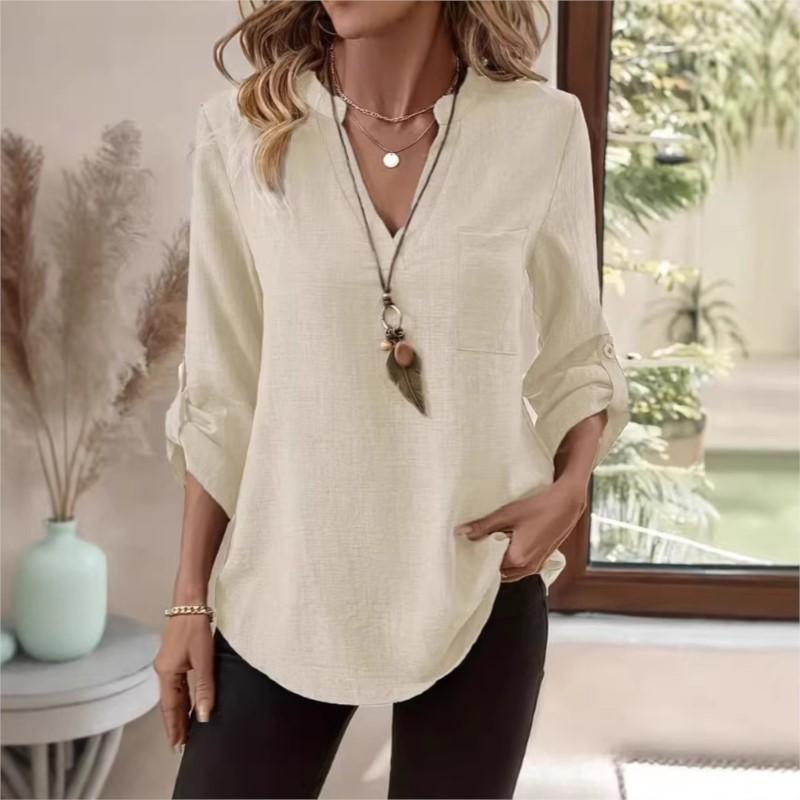 Solid Casual Loose Blouses for Women Fashion 2025 Autumn Vintage Women's Oversized Shirts and Blouses Elegant Youth Female Tops