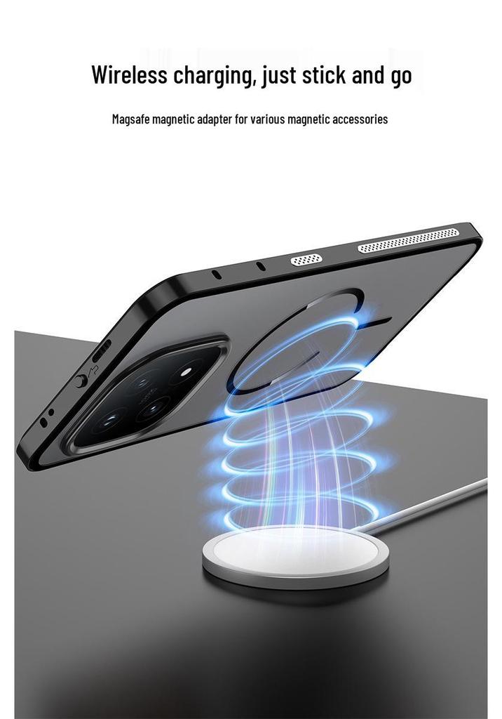 IQOO15 Cooling Metal Frame Phone Case: Snap-On Hard Shell with Frosted Back & Magnetic Ring