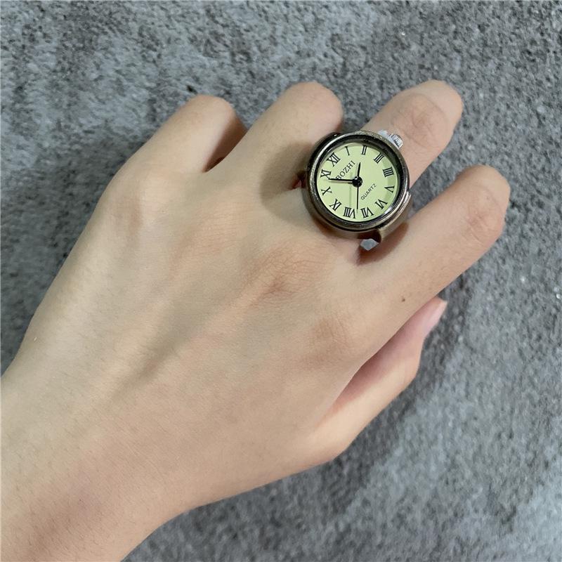 Korean Style Retro Hipster Watch Ring - Trendy Men's Hand Jewelry Accessory