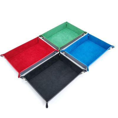 Boş Cep Dikdörtgen Katlanabilir PU Deri Pazen Tepsi Catchall Katlanır Modern Giriş Girişleri Anahtar Küçük Öğeler Alıcı