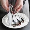 Thickened 304 stainless steel knife, fork and spoon dessert spoon high-end hotel light luxury restaurant Western tableware set