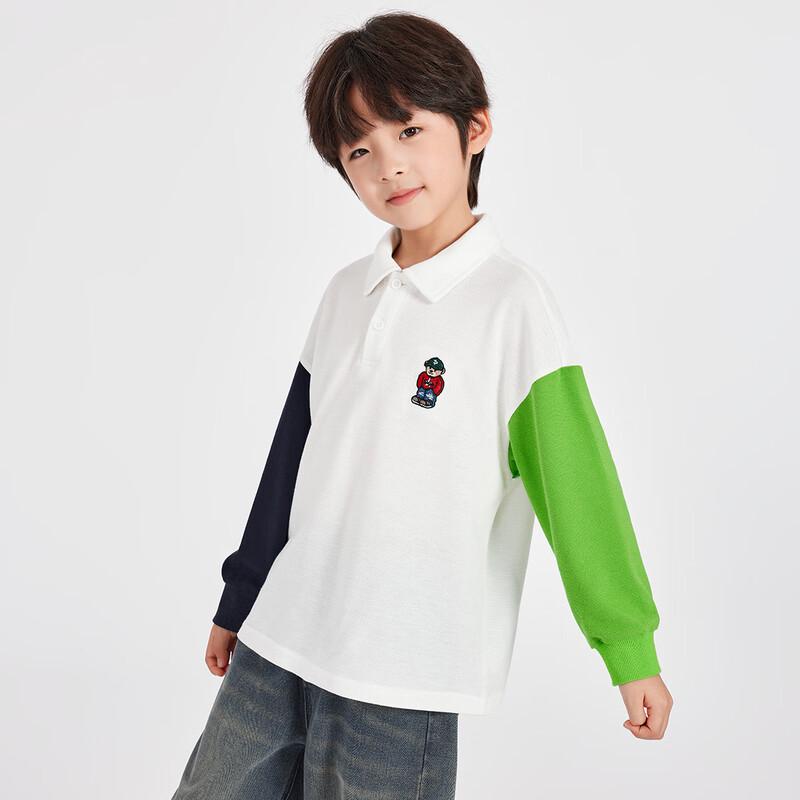 Boys' Vibrant Color Block Long Sleeve Polo T-Shirt