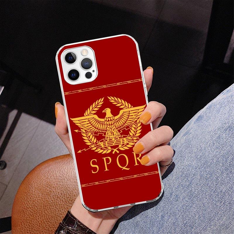 

SPQR Roman Imperial Legionv Phone Case For iPhone 17 Air 16 Pro Max 16E 15 + 14 Plus 11 12 13 Mini 7 8 SE Gift Print Cover Funda iPhone 13 Mini