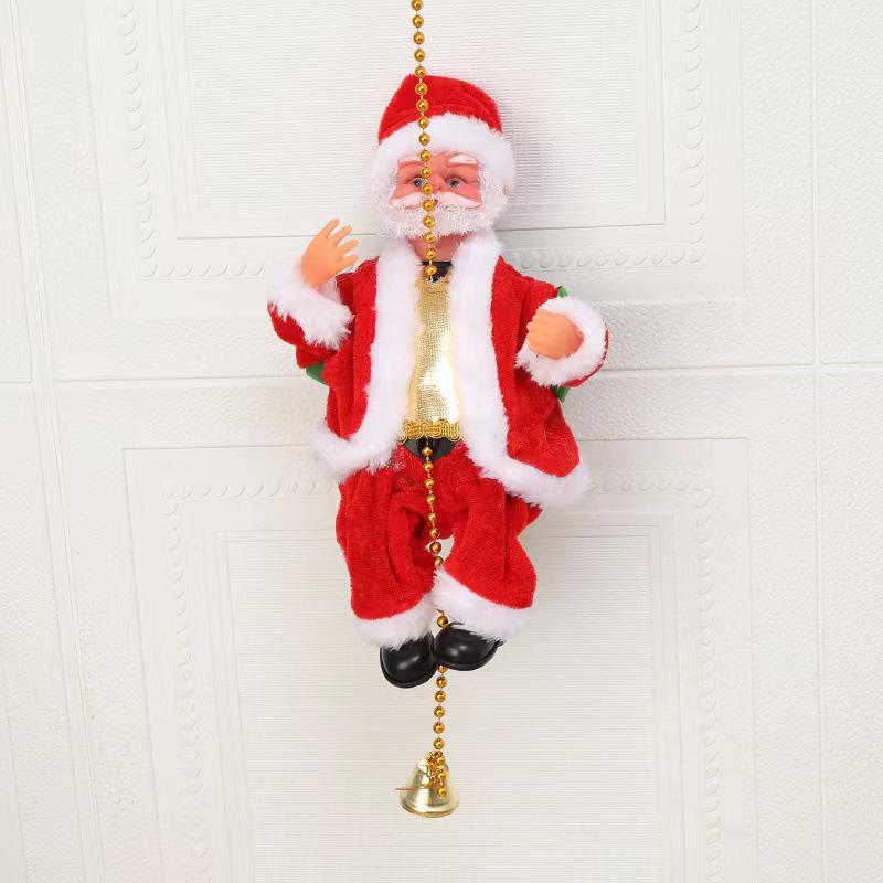 Musical Electric Climbing Ladder with Bead Ornaments and Deer Decoration - Santa Claus Christmas Gift