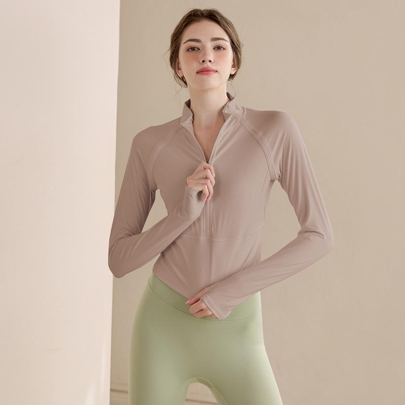 Women's Quick-Dry Half-Zip Yoga Top: 2025 Long-Sleeve, Tight-Fit, Ideal for Autumn/Winter Running & Fitness