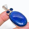 Lapis Lazuli, Blue Topaz Gemstone 925 Sterling Silver Jewelry Pendant 2.36" SU-8470