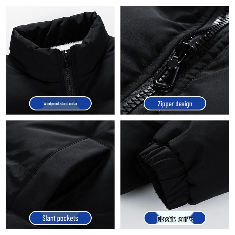 Mao Ren Men's Thickened Lamb Fleece Puffer Coat