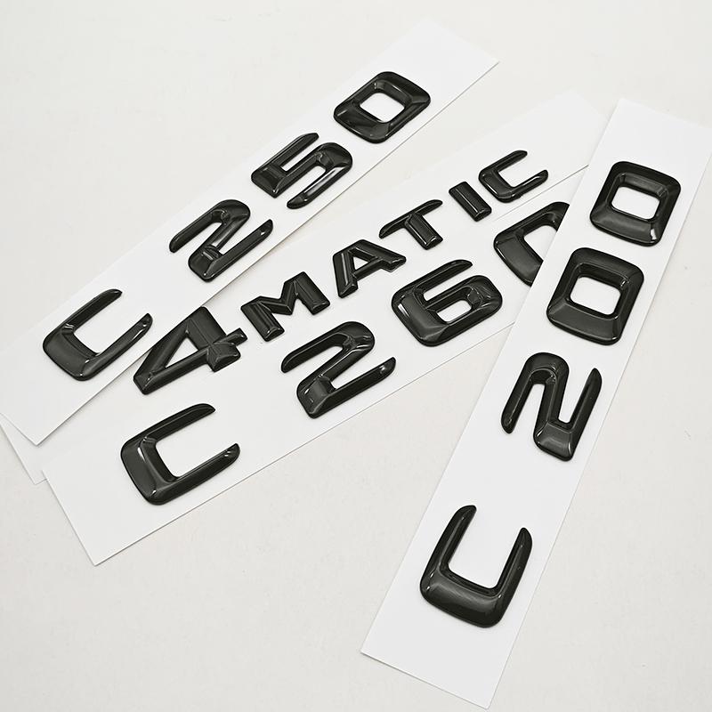 3D ABS Car Letters Logo C200 C250 C260 4MATIC Rear Trunk Badge Emblem Sticker For Mercedes Benz C Class W206 Tail Accessories IL1