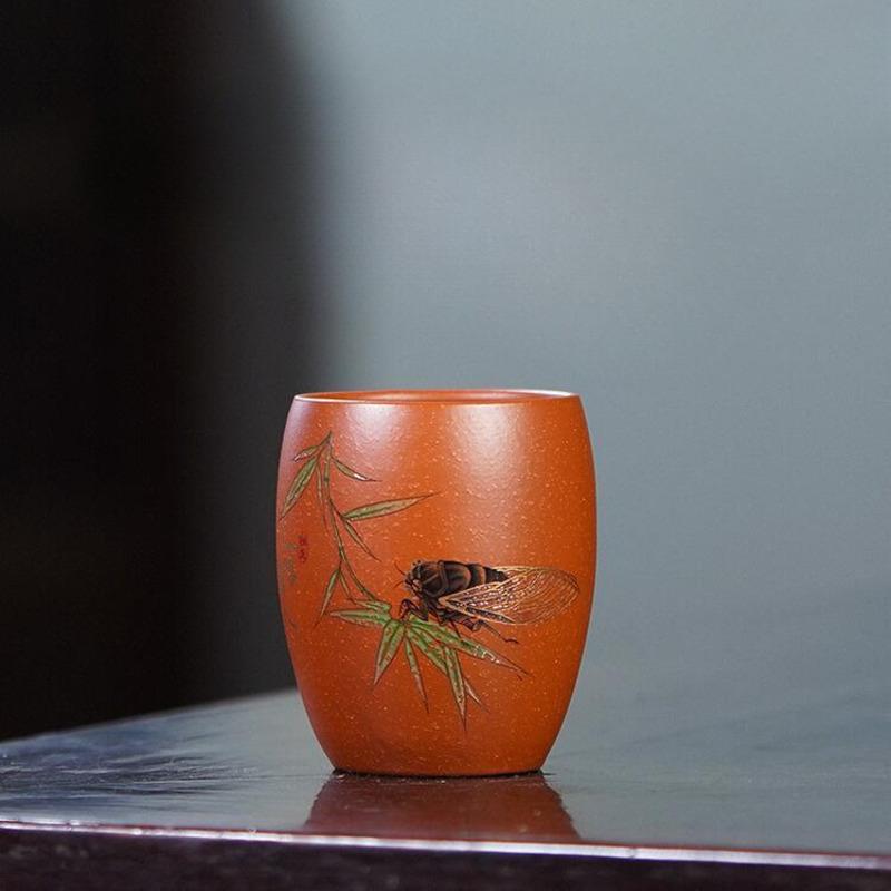 

140ml Yixing Zisha Cicada Teacup Boutique Tea Bowl Single Cups Tea-tasting Personal Cup Chazhan Master Cups Teaware Supplies