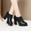 High Heels Frühling Herbst Einzelne Schuhe Für Damen Dicker Absatz Weiche Sohle Weiches Leder Bequem Dicke Sohle Tiefe Sohle Schuhe