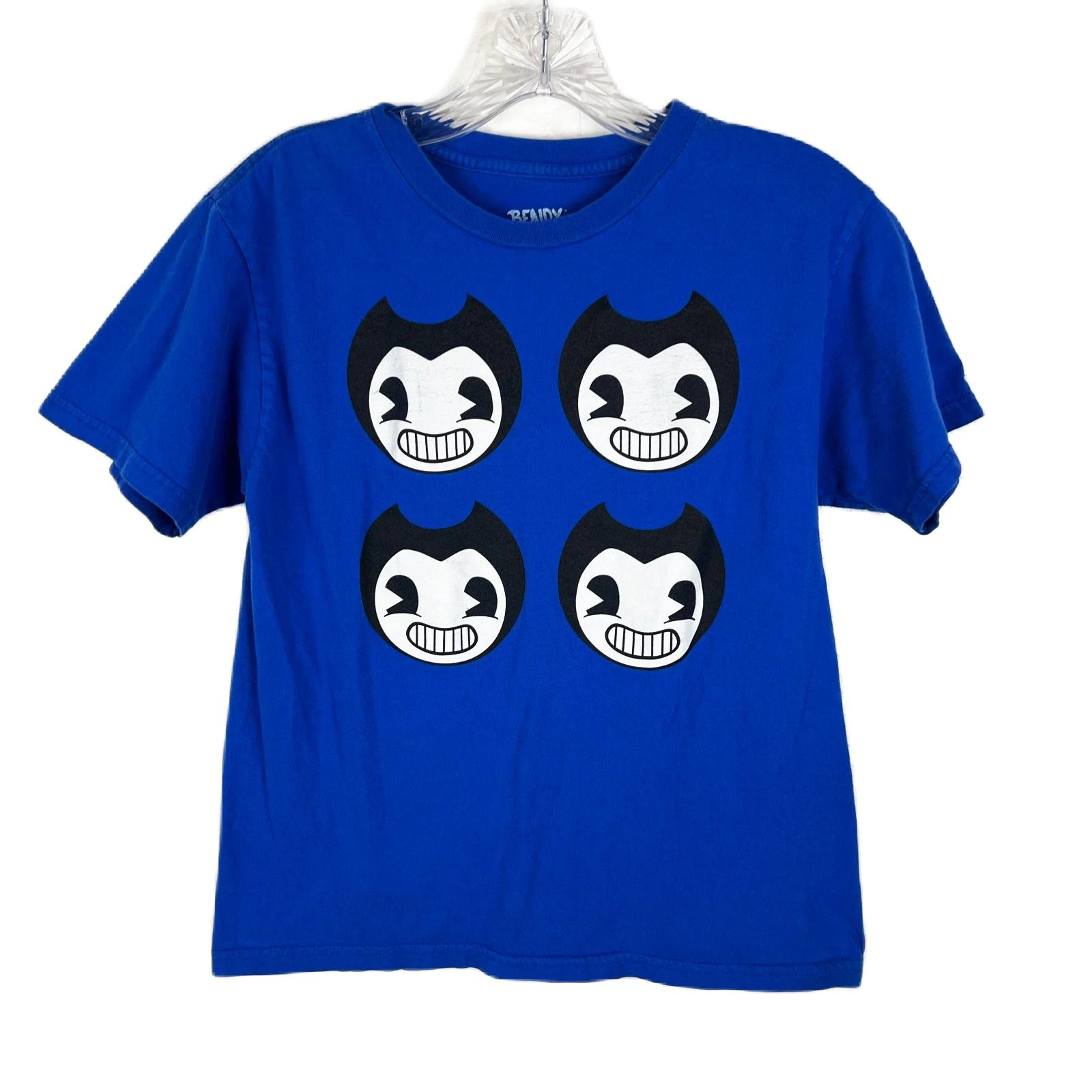 Bendy Shirt Youth Medium Blue Short Sleeve Cotton Graphic Tee 150