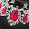 Bridal Crown with Comb Red Large Water Drop Crystal Hair Comb Headdress Wedding Accessories Crown Comb