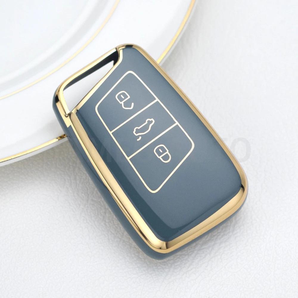 

Для VW Volkswagen Passat B8 Tiguan Magotan Golf для Skoda Kodiaq Superb A7 TPU чехол для автомобильного дистанционного ключа чехол для брелока