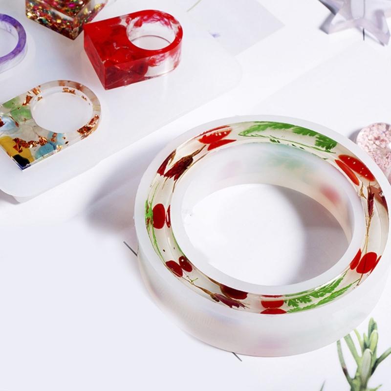 6 Cavities Silicone Rings Molds Silicone Jewelry Molds Resin Molds for Epoxy Resin Finger Rings Pendant Jewelry Making