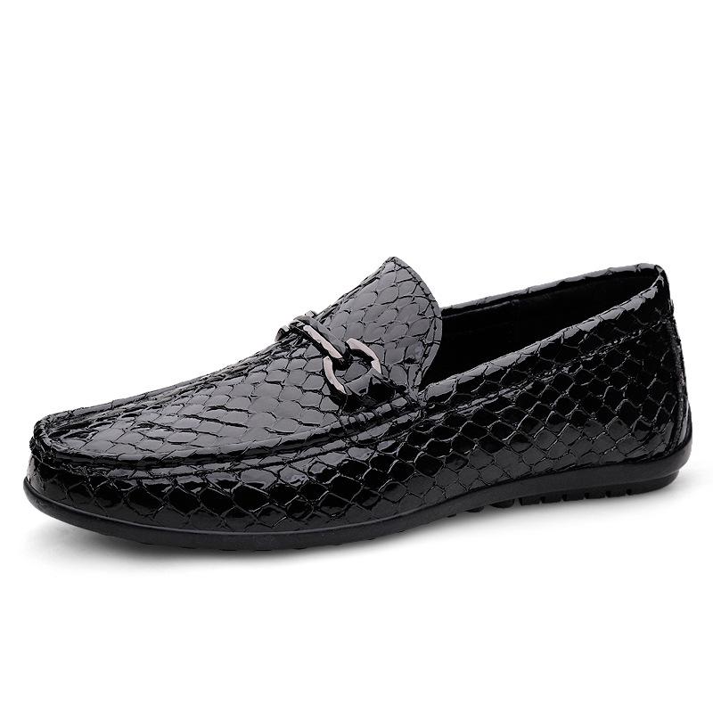 Men s Handmade Summer Slip-On Leather Driving Moccasins - Breathable Large Size Loafers 38 чёрный