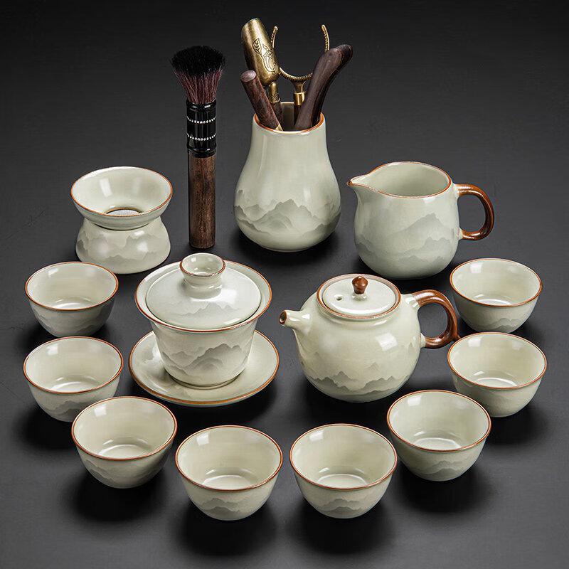 Qiwei 2026 Ru Kiln Ceramic Kung Fu Tea Set