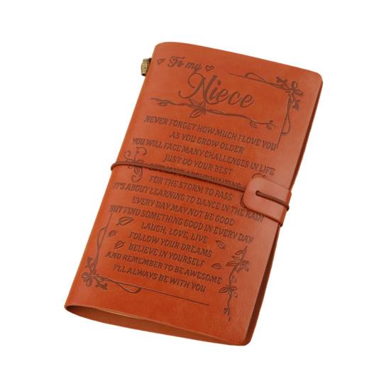 Journal Notebook Loose-Leaf Refillable Faux Leather Cover with Elastic Strap