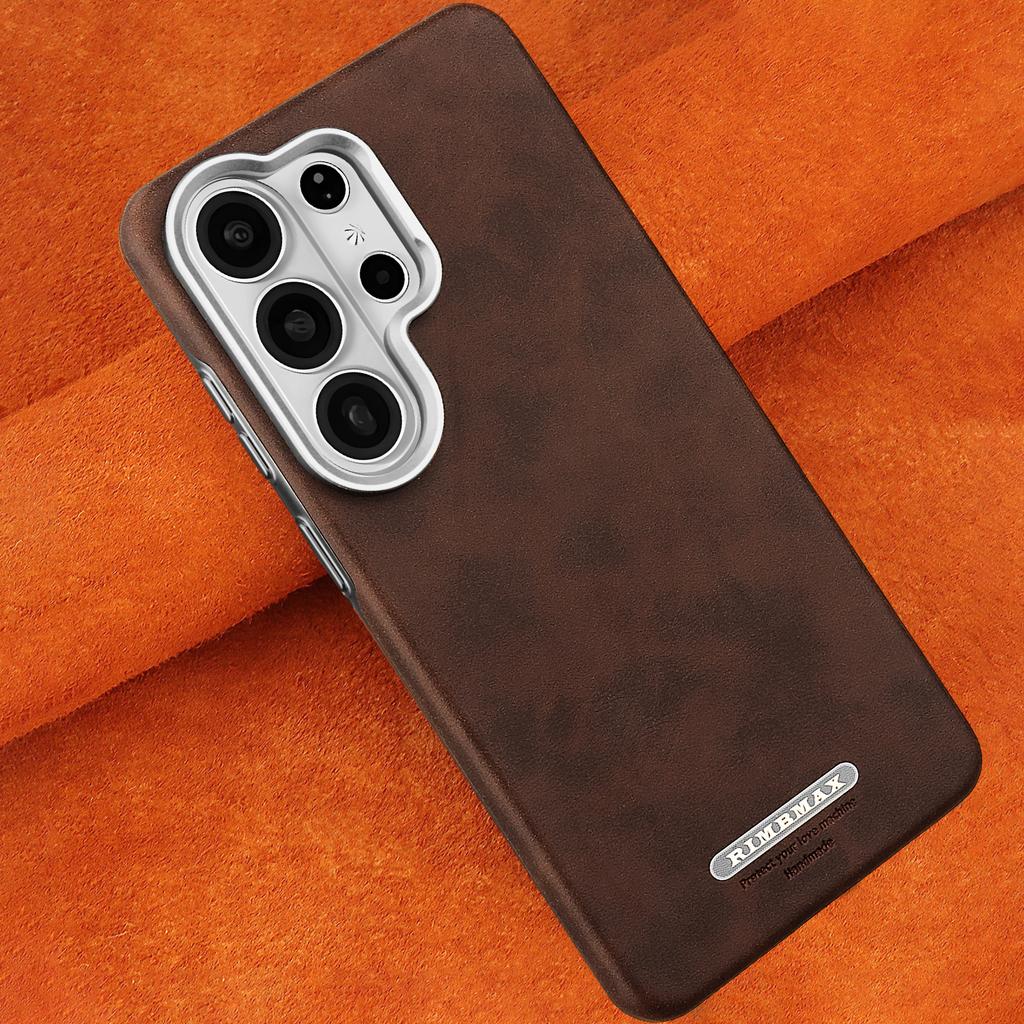 Luxury Business Magnetic Leather Case for Samsung S26 Ultra S25 S24 Plus S23 Lens Protection Comfortable Grip Magnetic Cover