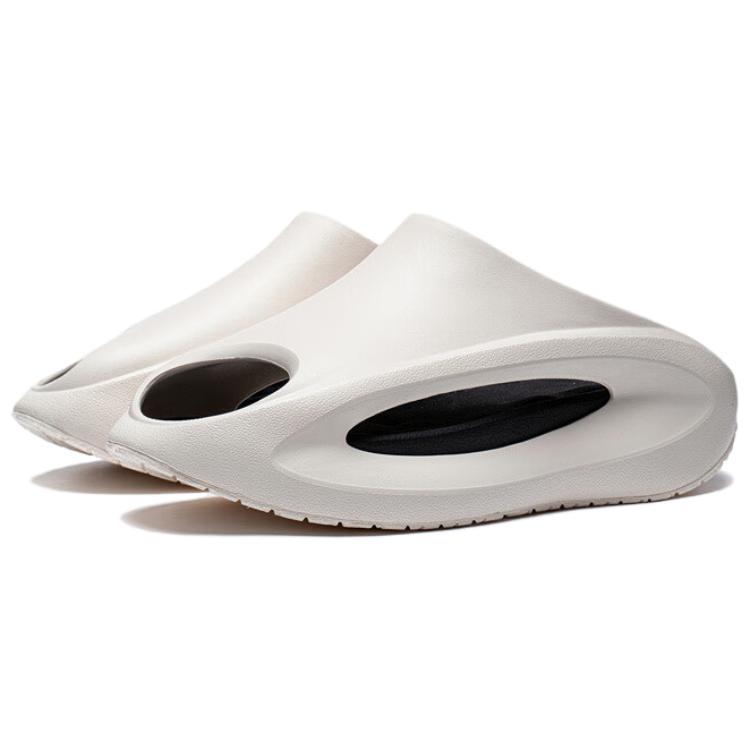 Li Ning Cloud Travel Slay Trendy Versatile Anti-Wear Shock Absorbing Non-Slip Slide Sandals Unisex Footwear White Black AZSV021-3