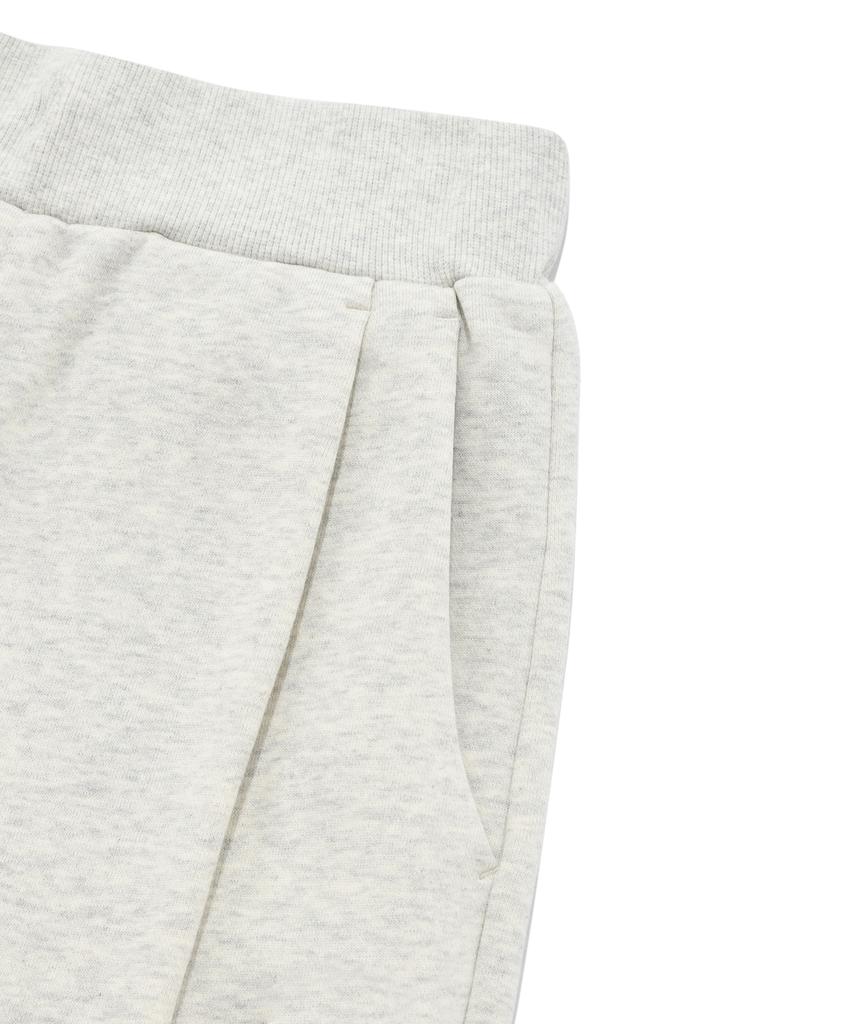FALLETT Brush Logo One-Pleat Wide Sweatpants Oatmeal