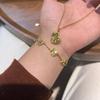 New Cnc Craft Golden Crushed Ice Ice Gourd Necklace Burst Fulu Continuous Gourd Bracelet Sweater Chain
