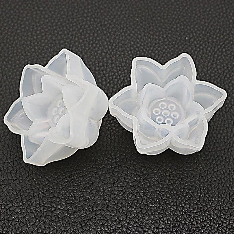 Neues 3D Lotus Seifenform DIY Kuchen Dekorationswerkzeug Kuchenform Manuelle Handarbeit Kerzenform Gipsform