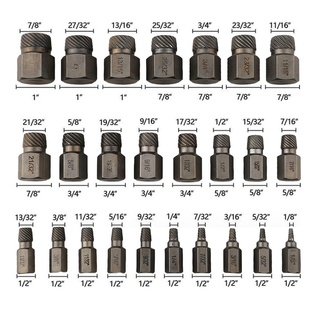 Gebrochener Schraubenentferner Schraubenentferner-Set Mechanikerwerkstatt DIY-Projekte Mit Spezifikationen gekennzeichnet Entfernt Schrauben und Stehbolzen