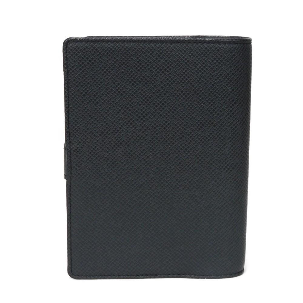 Used 12564 Agenda PM R20426 8001 LV Logo Charcoal Gray Diary with 6-hole Vuitton Card Case Taiga Ardoise Men's from
