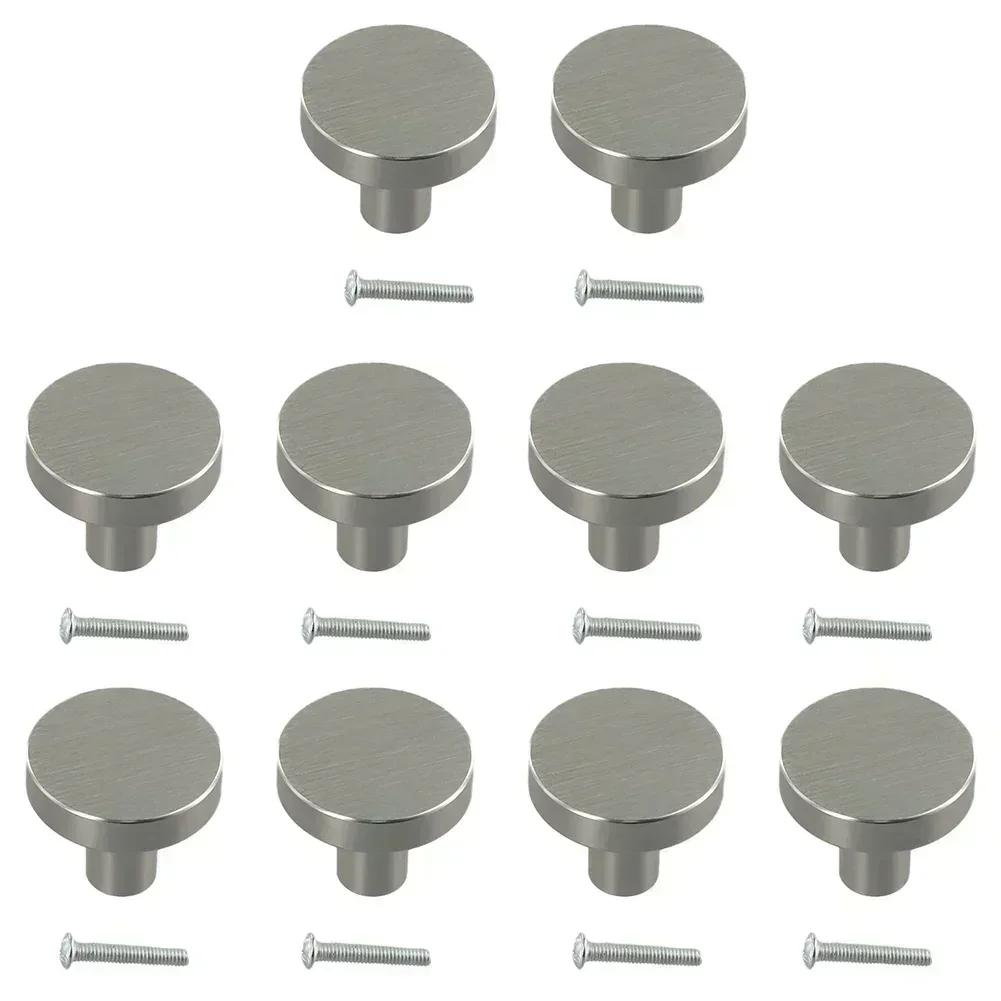 Drawer Handles Furniture Handle Hardware Round Drawer Knobs Aluminum Cabinet Pulls Hardware Silvery Kitchen Cupboard Door Knobs