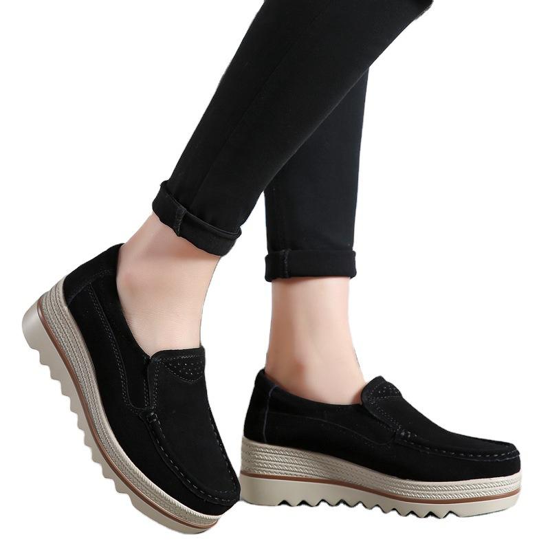 Spring and Autumn flat-bottomed thick-soled muffin bow women's hot-selling large-size bow single shoes