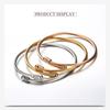 Retro Vintage Punk Style Titanium Steel Stacking Bracelet Set 18K Gold Rose Gold Silver Men's Stainless Steel Open Wire Bangle