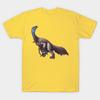 Men Black Print T-shirt Therizinosaurus Cheloniformis No-Cut Transfer Paper Print Cotton Tshirt