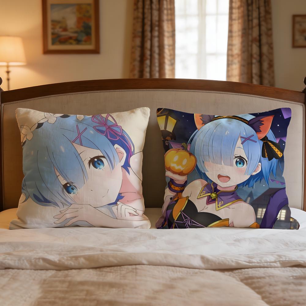 Re:Life In A Different World From Zero Cushion Cover 1Pcs Decorative Covers Soft Cushion Case For Sofa Couch Decor 40X40 45X45