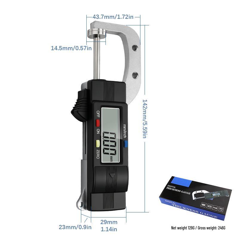 Digital Thickness Gauge for Jewelry & Pearls, 0-25.4mm Measurement Range