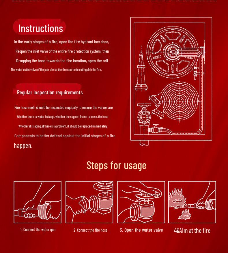 Lightweight High-Pressure Fire Hose Reel: Easy Storage, Quick Extinguishing for Home & Commercial Use