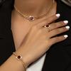 Fashion Enamel Drop Glaze Geometric Circle Femininity Simple Elegance Ring Bracelet Necklace