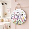 Durable Wooden Number Plaque Welcome Sign, Round Smooth Thorn-Free Hanging Wear-Resistant House Plate Wall Art Decoration, for Room Doors Office