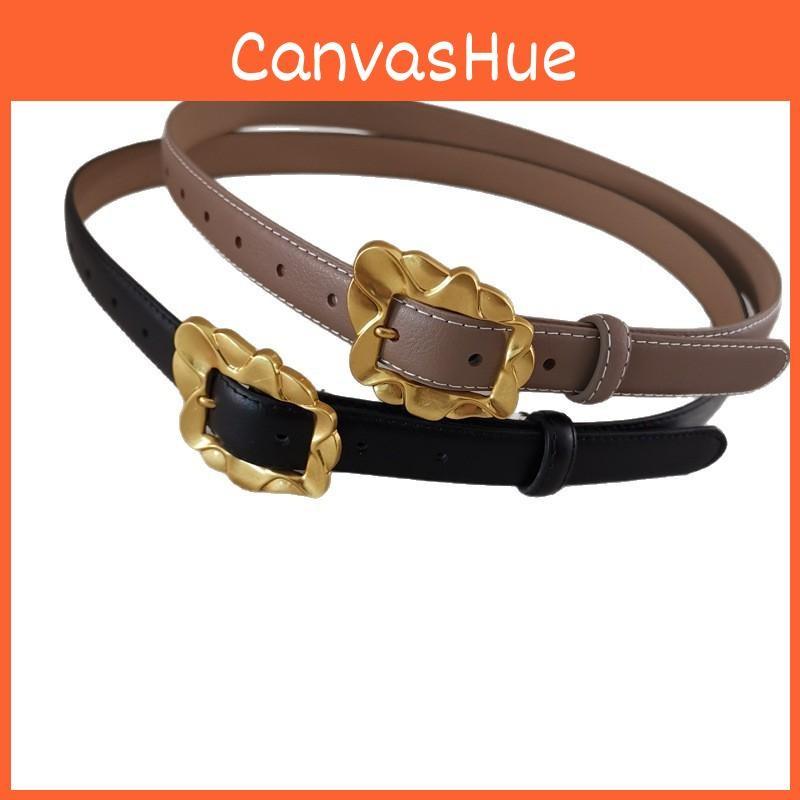 Belt Leather Women With Flowers Shaped Metal Buckle For Daily Casual Office Use