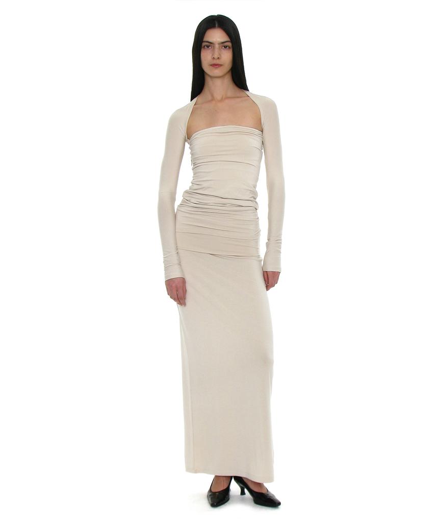 Partimento Woman Pwc Folding Waist Jersey Maxi Skirt_Ivory