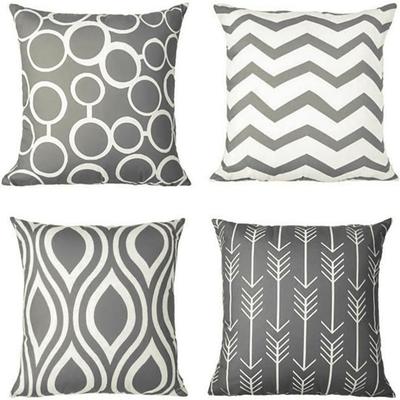 Gray Geometric Patterned Pillowcases, Modern and Stylish DecorLiving Room Sofa Cushion Cover,  Bedroom Room Decoration