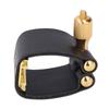 Leather And Metal Sax Mouthpiece Ligature Black Color Alto Sax Ligature  For Alto Saxophone