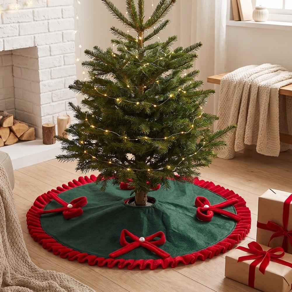 Decoration Christmas Tree Bow Ruffled Skirts Large Size Xmas Tree Foot Cover Household