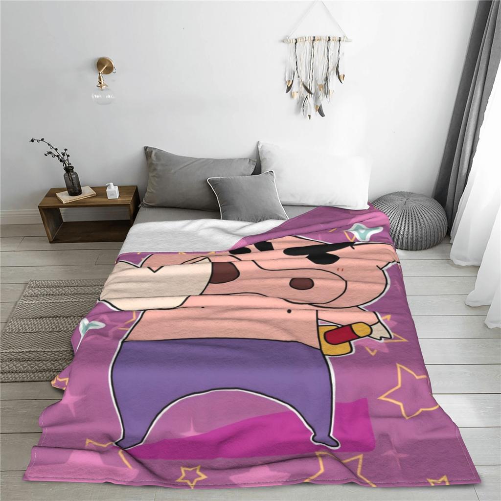 Buriburizaemon Decke Mehrere Größen Superweich und Warm Anime Cartoon Überwürfe für Sofa Couch und Bett