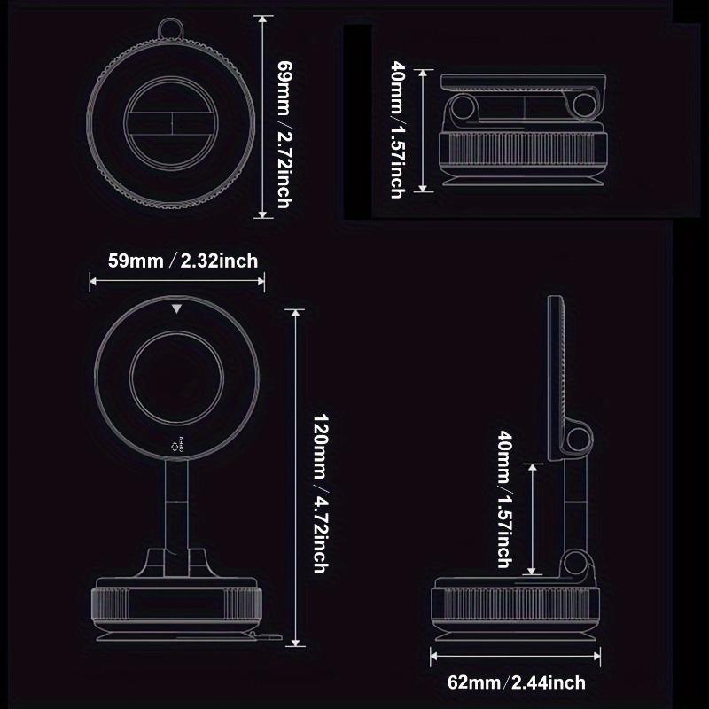 360° Adjustable Magnetic Phone Holder, Suitable for Car Desktop Use, Compatible with iPhone 16/15/14/12 Series, Portable Foldable Car Mount