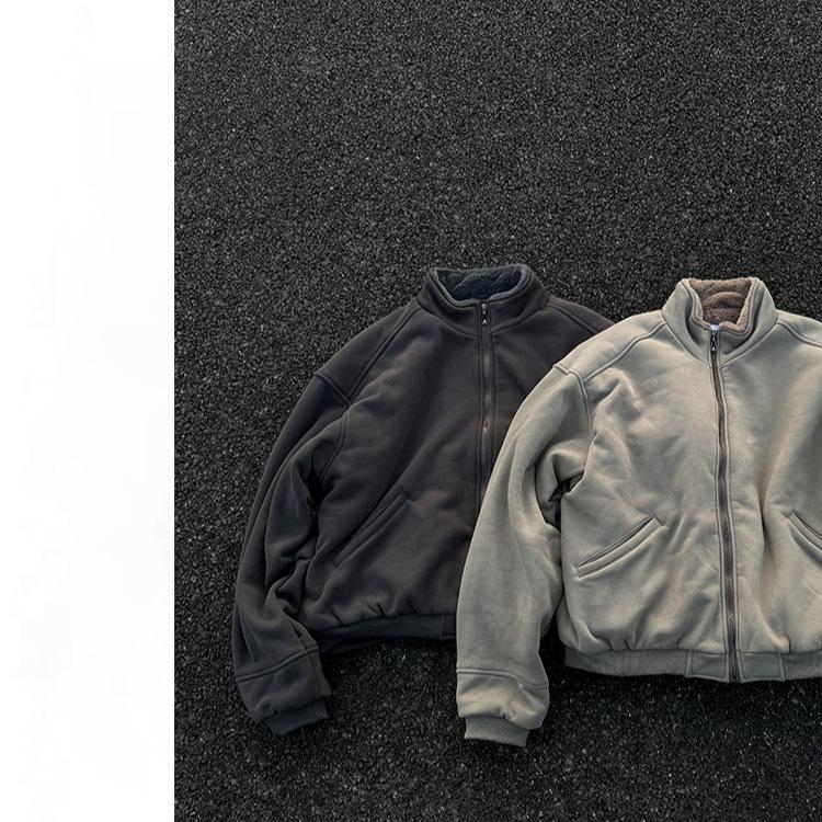 

Men s Oversized Fleece-Lined Coat: Thick, Plush, Drop-Shoulder, Minimalist, Rebellious Winter Warmth. XXL зеленого кольору хакі