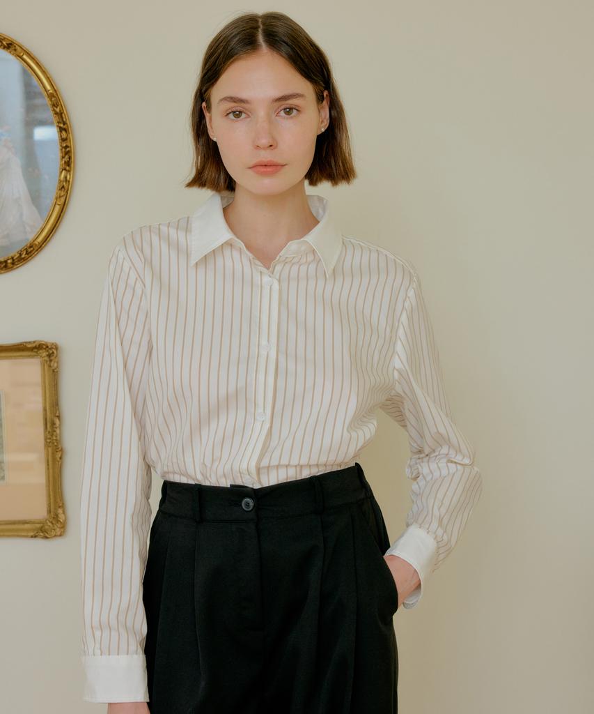 YUPPE Stripe Color Shirt_Beige