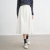 Chuyu Elegant Solid A-Line Midi Skirt
