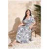 Summer Women Dress Short Sleeve High Waist V-Neck Midi Dress Plus Size Sexy Temperament Print Dress