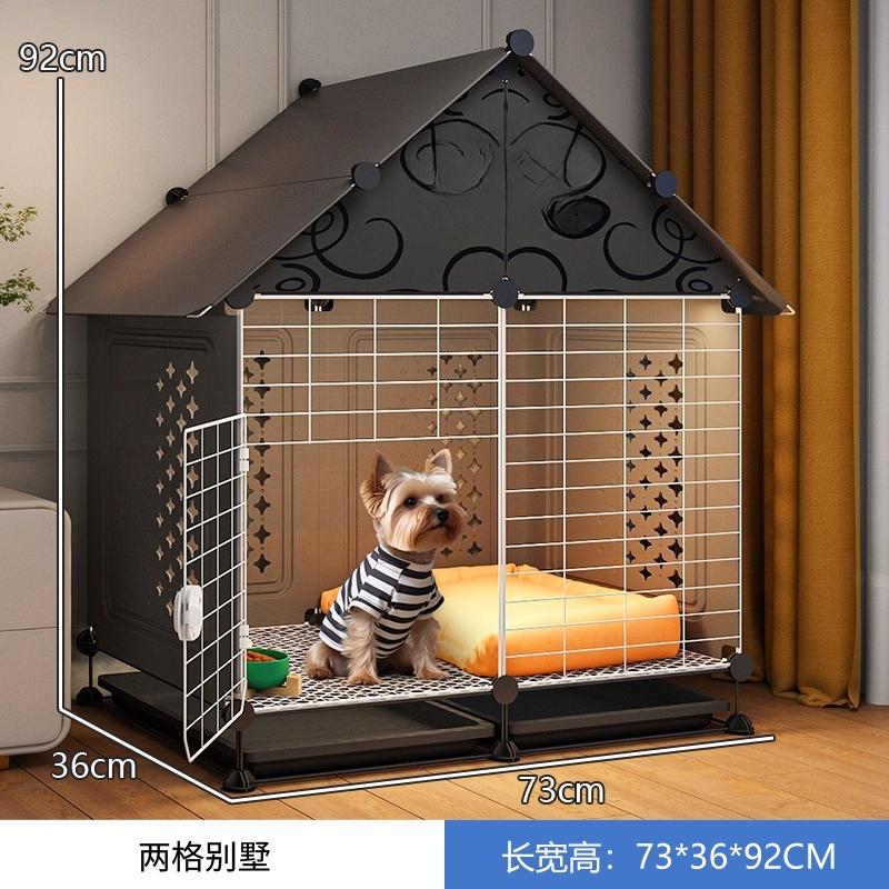 Kleiner bis mittlerer Hundekäfig für Teddy Bichon Haustierhaus mit Schlafbereich Einraum-Ein-Toiletten-Design für Welpen Herausnehmbare Schale Hundezwinger